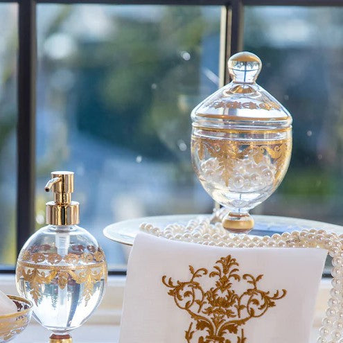 Arte Italica Vetro Gold Baroque Canister with Lid