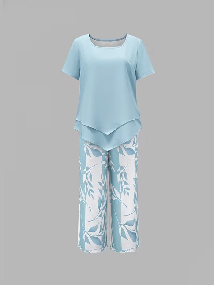 Avy™ | Casual two-piece set with leaf print