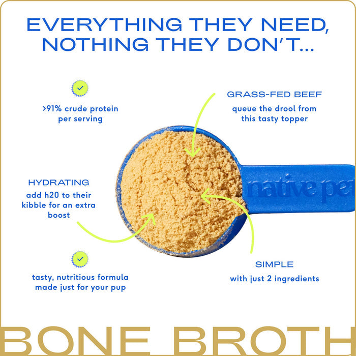 Beef Bone Broth Powder, Grain-Free Food Topper: Large