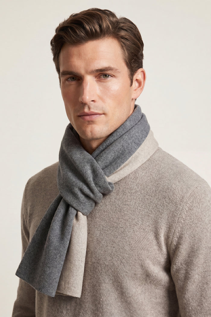 Belluno Reversible Scarf Charcoal