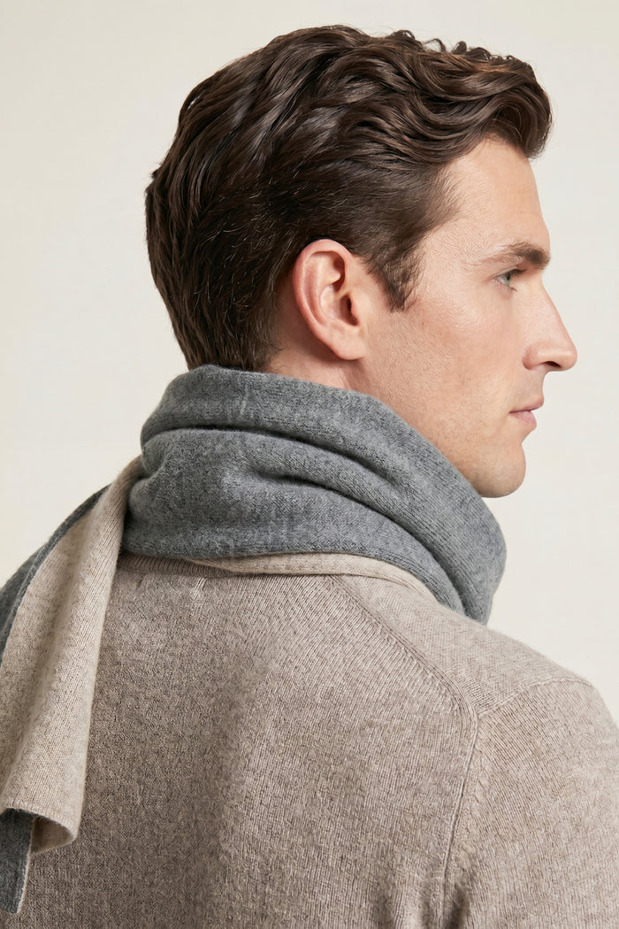 Belluno Reversible Scarf Charcoal