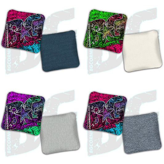 BG Multiple Bag Models - "Graffiti" - 4" ACL Mini Stamped Cornhole Bags- Set of 4 Bags