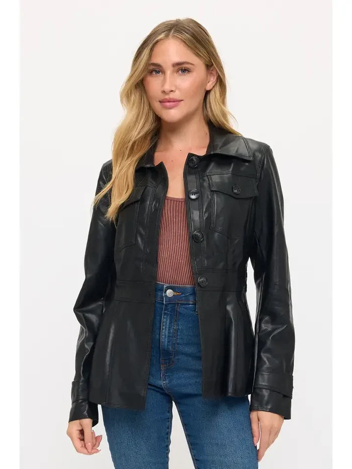 Black Atlas Utility Leather Jacket - Born To Glam