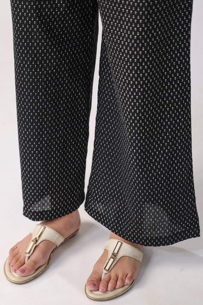 Black Buti On Cotton Palazzo Loungewear Set