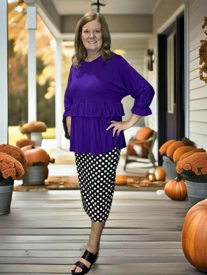 Black & White Polka Dot Skirt 27"/29"