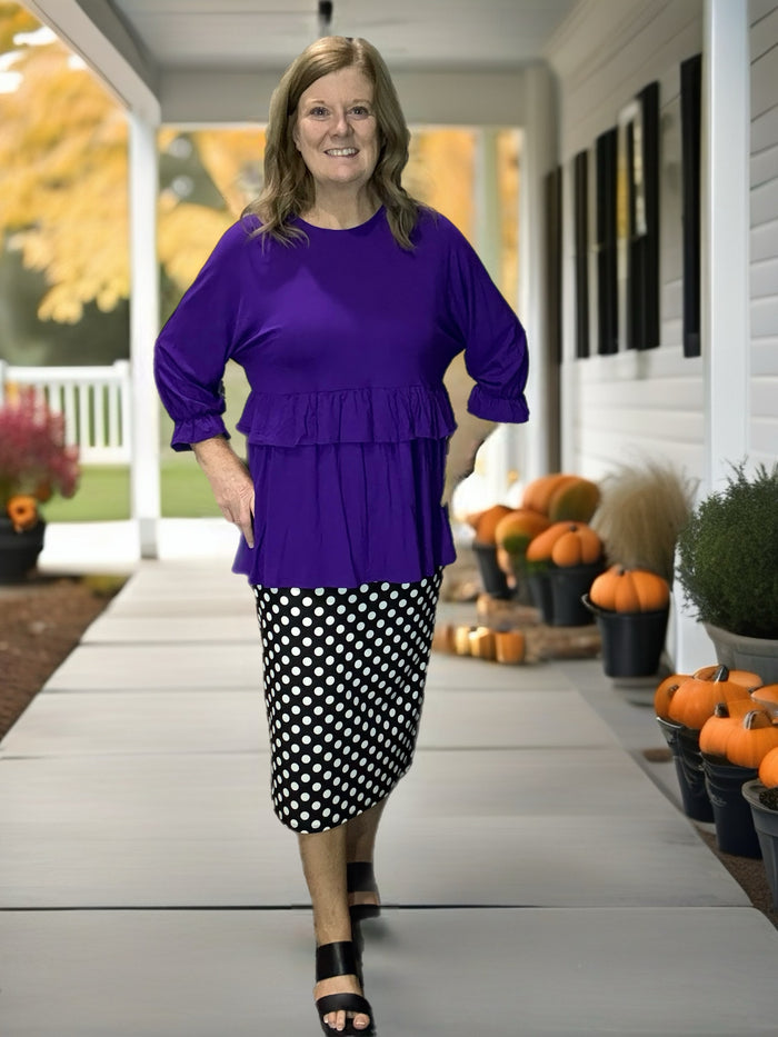Black & White Polka Dot Skirt 27"/29"