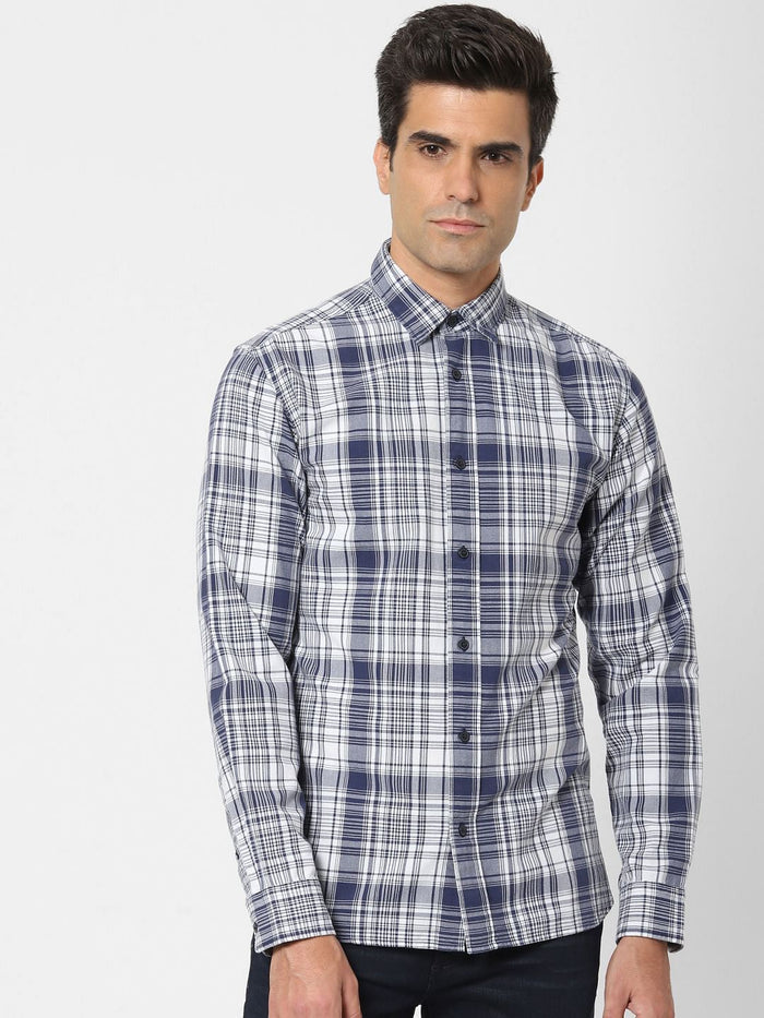 Blue Check Full Sleeves Shirt