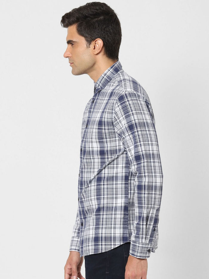 Blue Check Full Sleeves Shirt