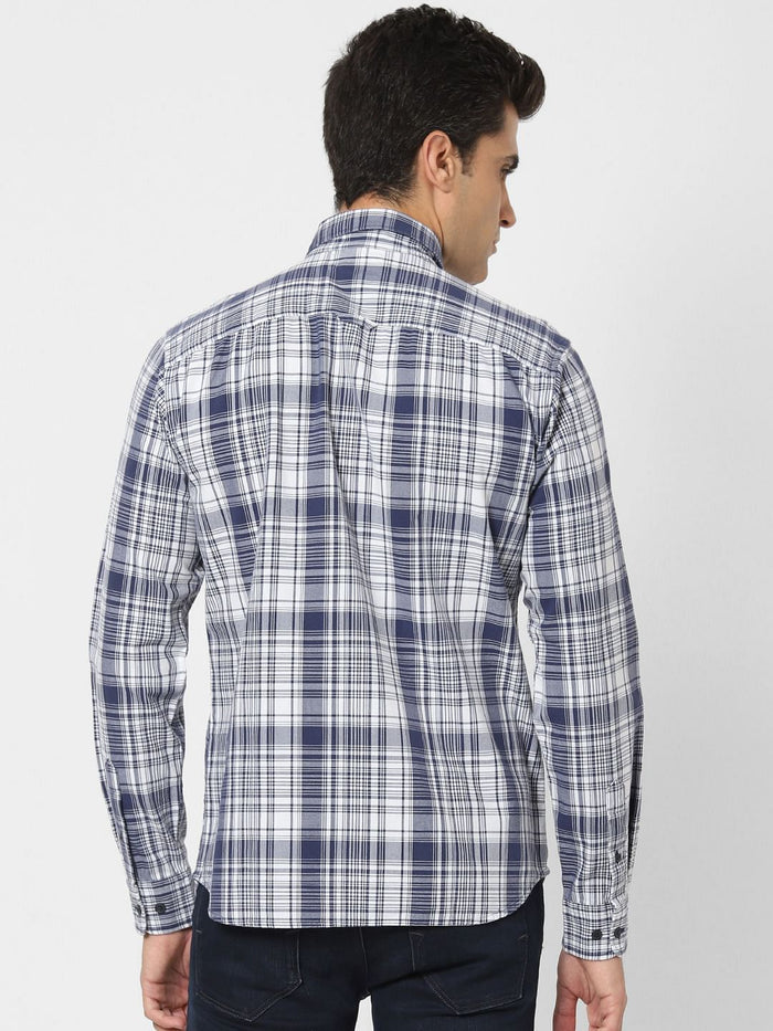 Blue Check Full Sleeves Shirt