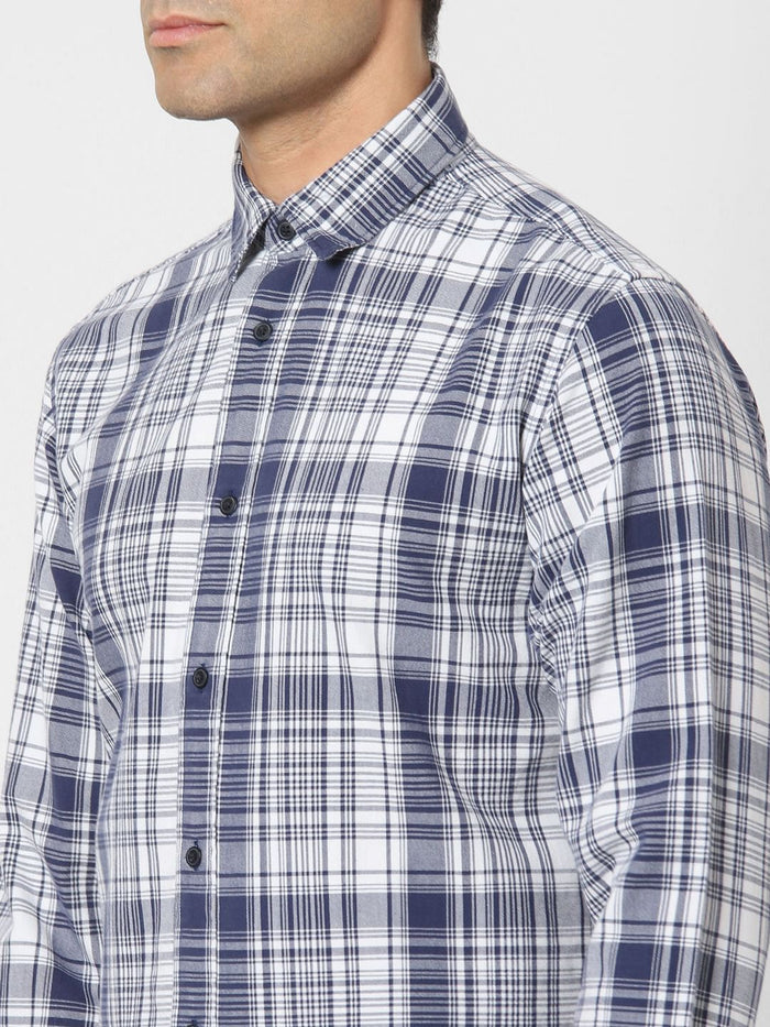 Blue Check Full Sleeves Shirt