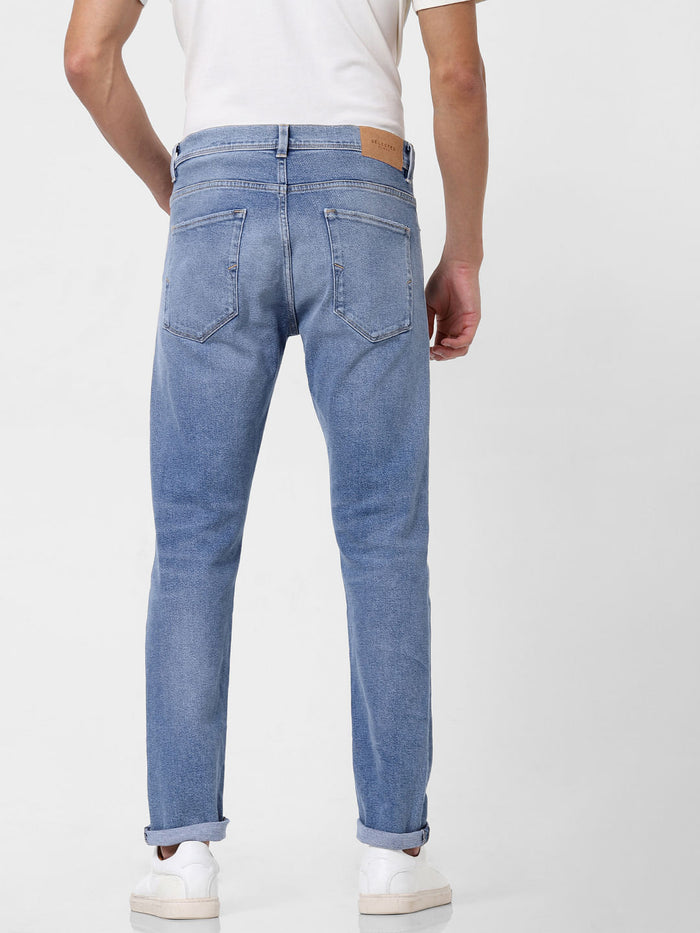 Blue Distressed Toby Tapered Fit Jeans