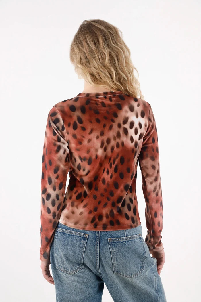 Boat Neck Brown T-Shirt for Women