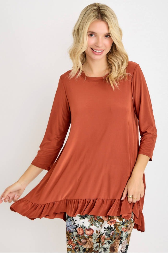 Brick Ruffle Tunic