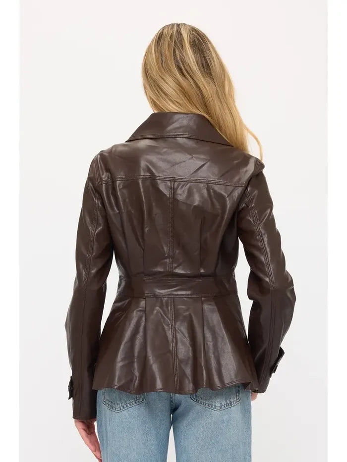 Brown Coffee Atlas Utility Leather Jacket - Born To Glam
