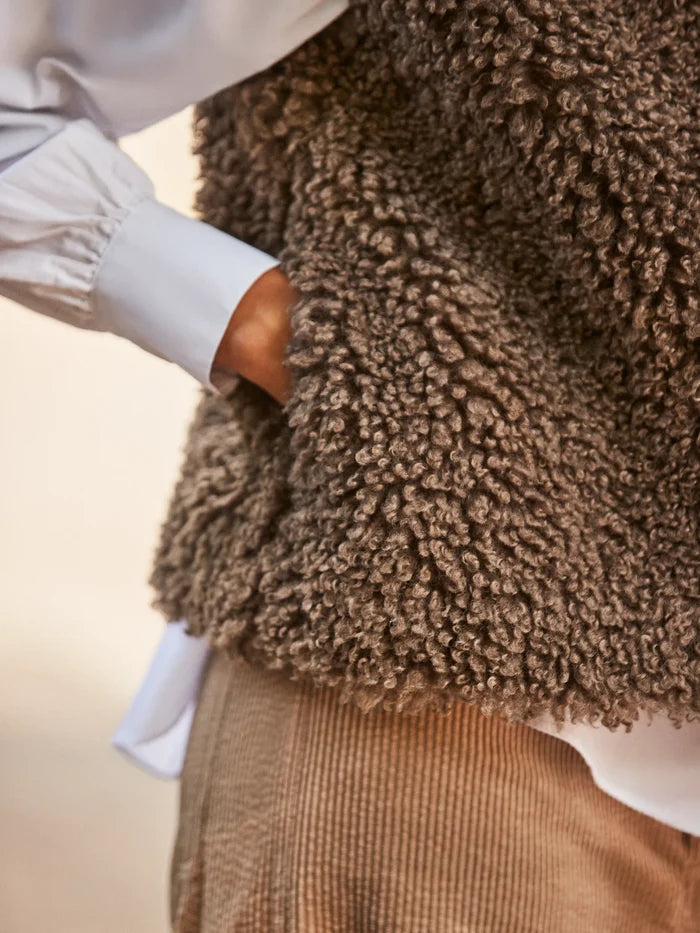 Brown Faux Shearling Gilet