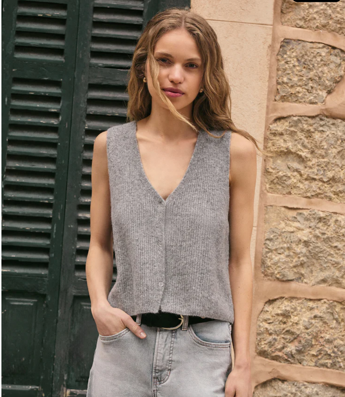Bryce Sweater Vest - Mid Heather Grey