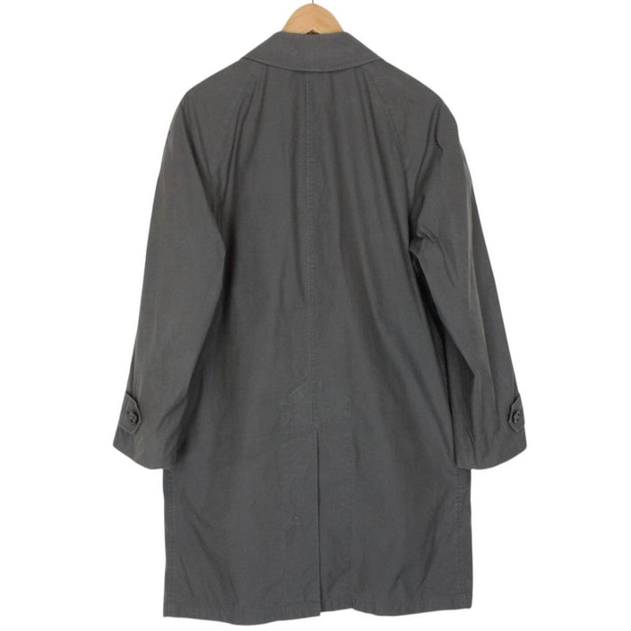 Burberry Grey and Brown Nova Check Lined Cotton Blend Balmacaan Coat