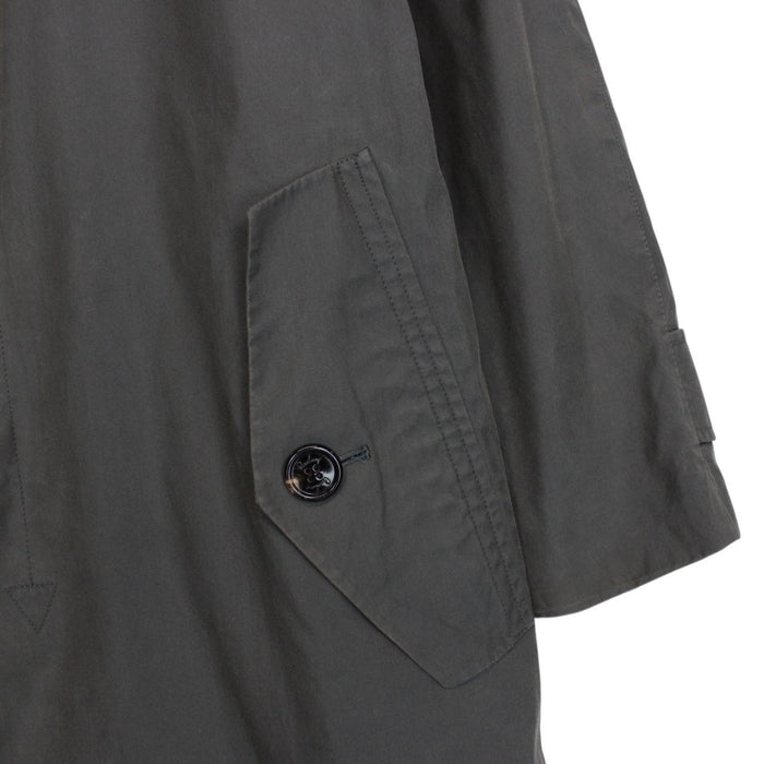 Burberry Grey and Brown Nova Check Lined Cotton Blend Balmacaan Coat
