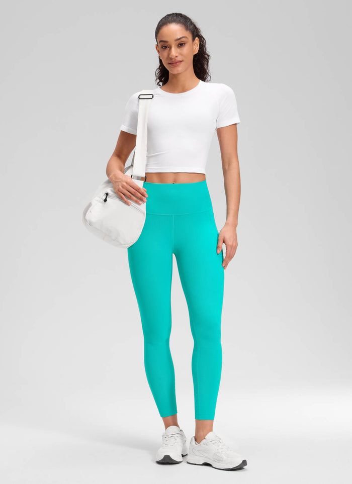 CRZ YOGA Women's Yoga Lounge High Rise Butterluxe Pocket Leggings 25'' Tropics Teal