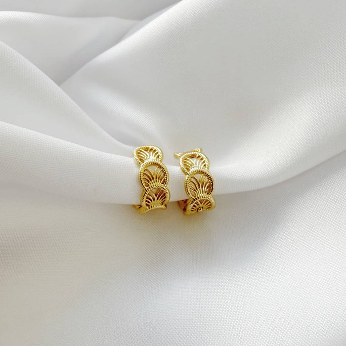 Cali Filigree Gold Filled Hoops Earrings