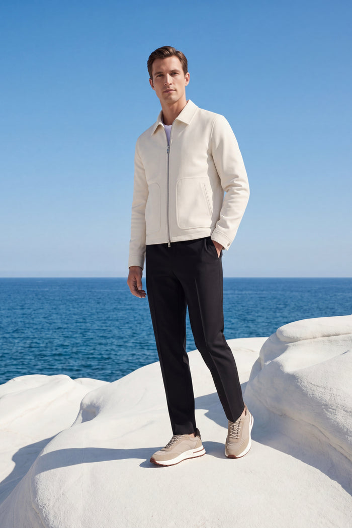 Carlo Zip Jacket Ivory