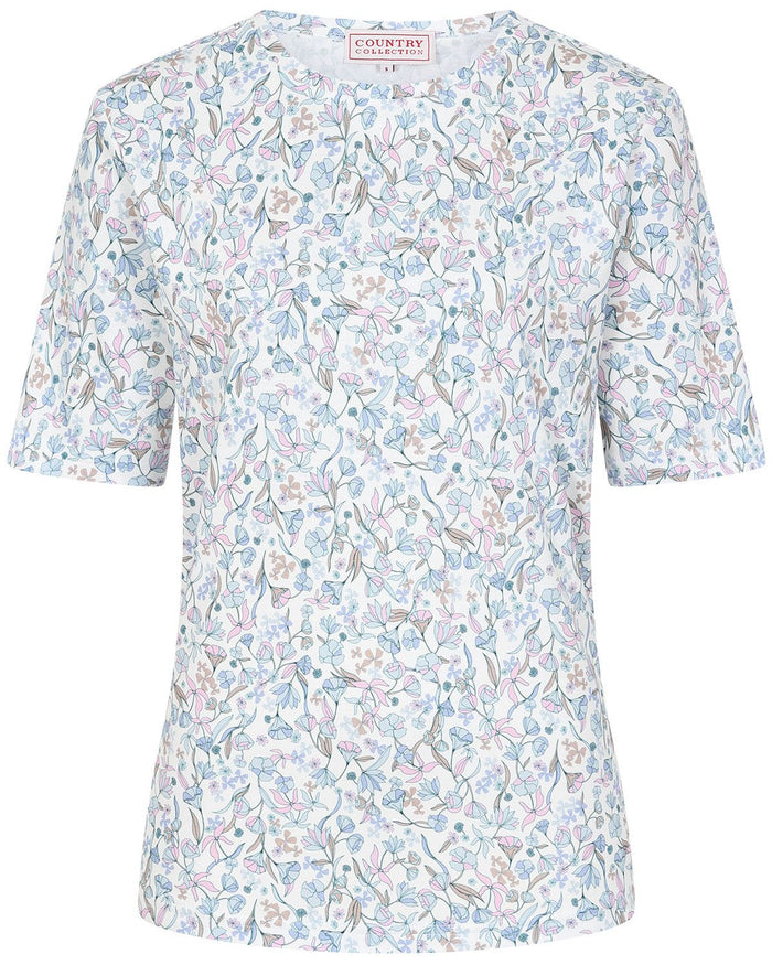 Charley Floral Short Sleeve Cotton Top - Image 2 - The Classic Boutique