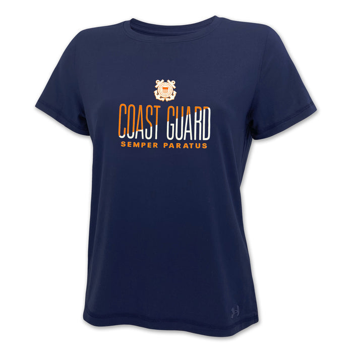 Coast Guard Ladies Under Armour Tech Stretch T-Shirt (Navy)