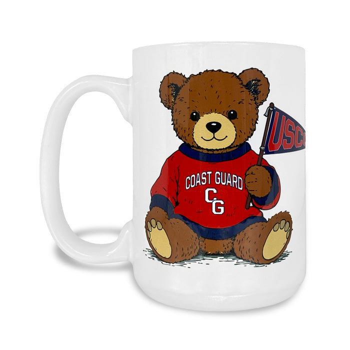 Coast Guard Teddy Bear 15oz Mug (White)