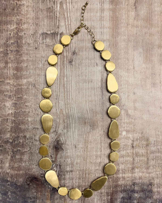 Collette Ladies Brushed Gold Necklace - Gold - Image 1 - The Classic Boutique