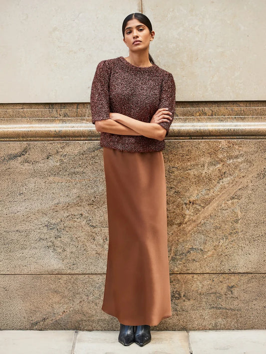Copper Satin Skirt