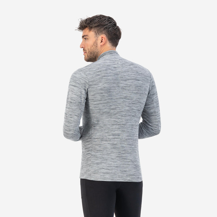Rogelli Core hardlooptop lange mouw heren grijs gedragen achterkant.
