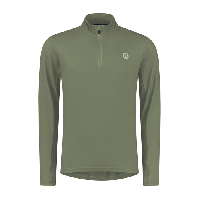 Rogelli Core hardlooptop lange mouw heren groen voorkant.