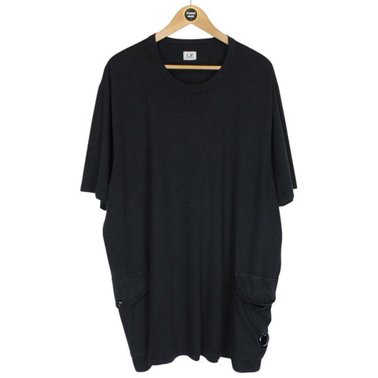 CP Company Navy Blue Goggle Lens Short Sleeve Cotton T-Shirt