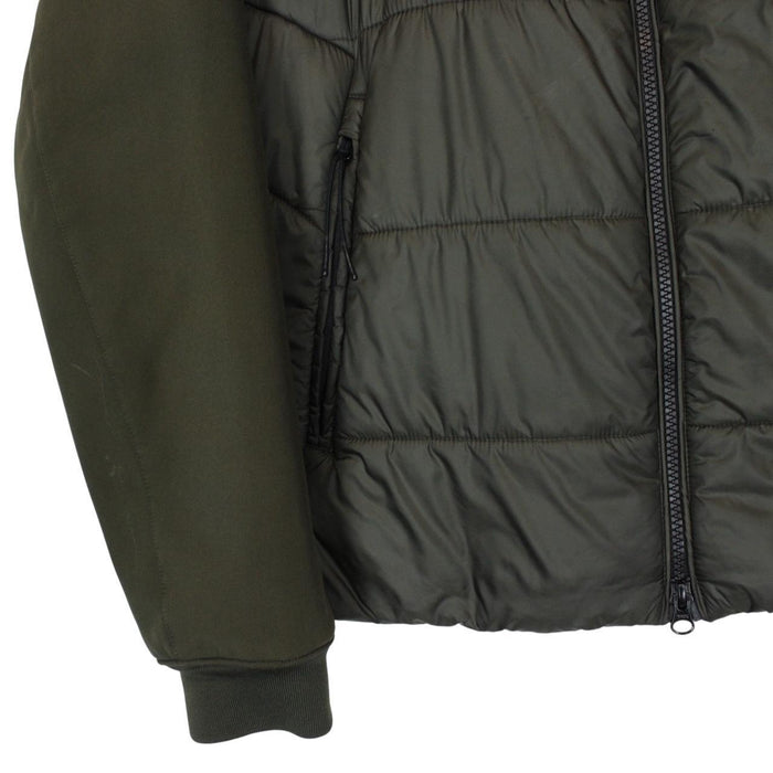 CP Company Khaki Green Full Zip Hybrid Down Soft Shell Lens Jacket