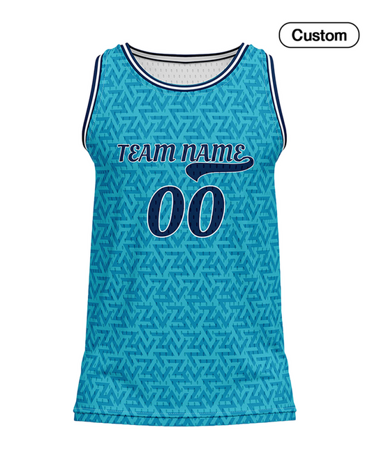 Custom Basketball Tank Top - Geometric Design - Personalized Jersey