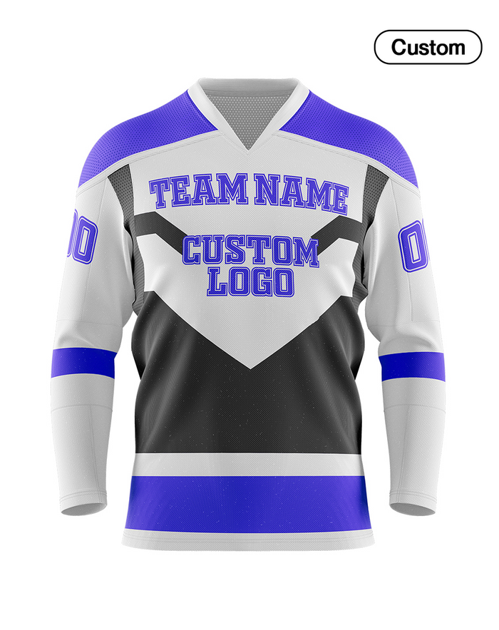 Custom Ice Hockey Jersey - Black Panel Design - Personalized Uniform