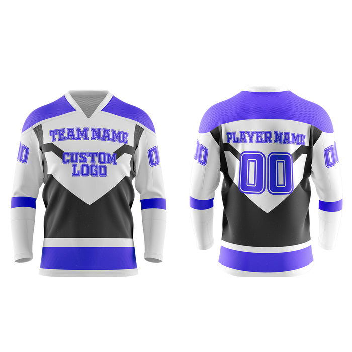 Custom Ice Hockey Jersey - Black Panel Design - Personalized Uniform