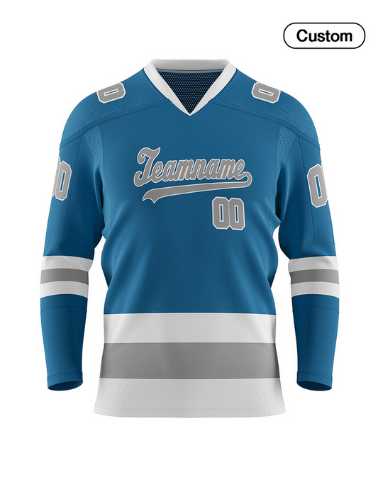 Custom Ice Hockey Jersey - Gray Trim Design - Personalized Top