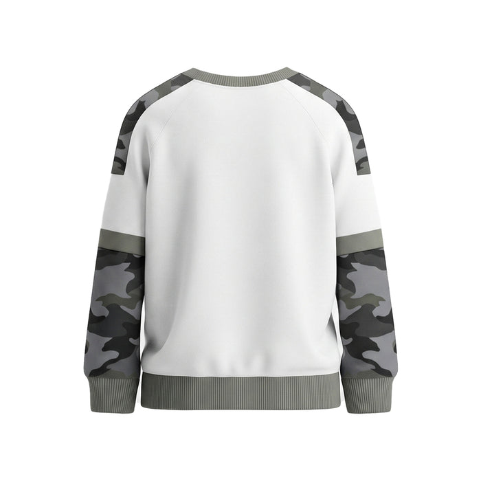 Custom Men Sweatshirt - Arctic Camo Sleeves - Personalized Pullover