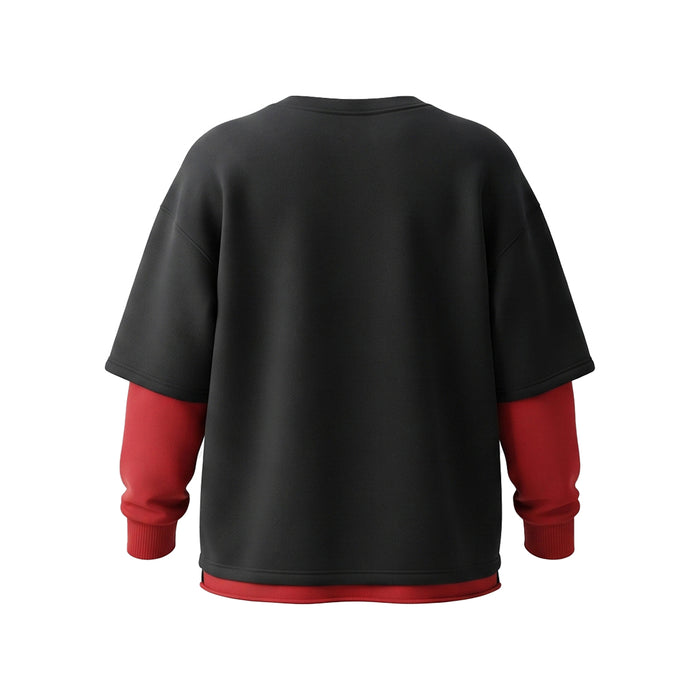 Custom Men Sweatshirt - Oversized Layered Look - Personalized Top