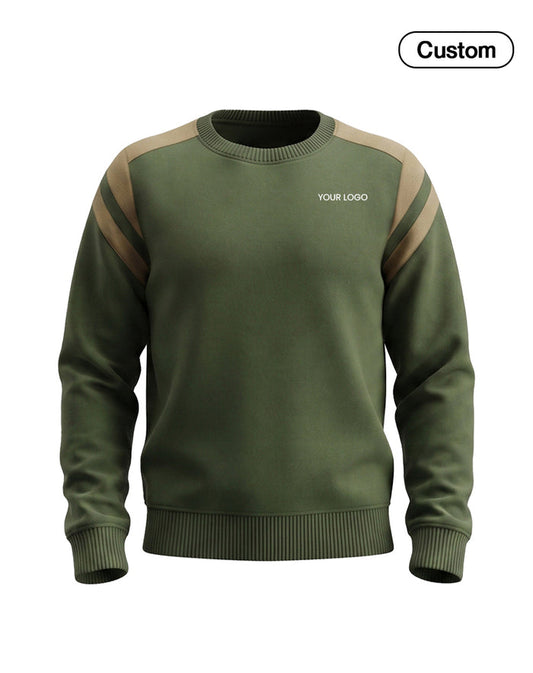 Custom Men Sweatshirt - Raglan Shoulder Stripe - Personalized Top
