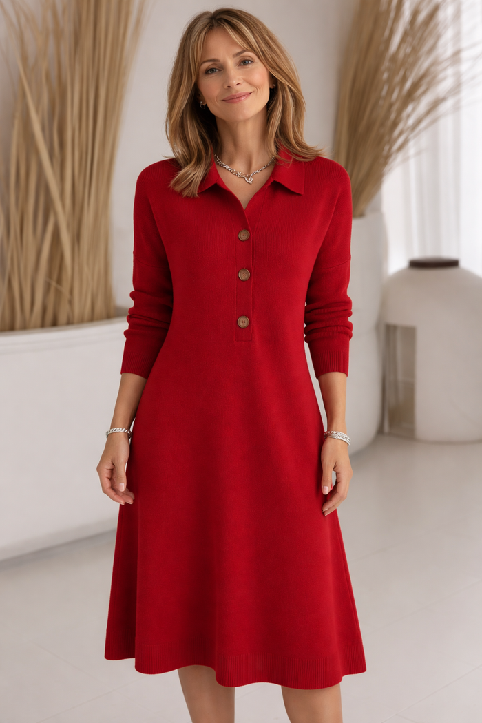 Cynelle - Robe Longue À Boutons Élégance Quotidienne