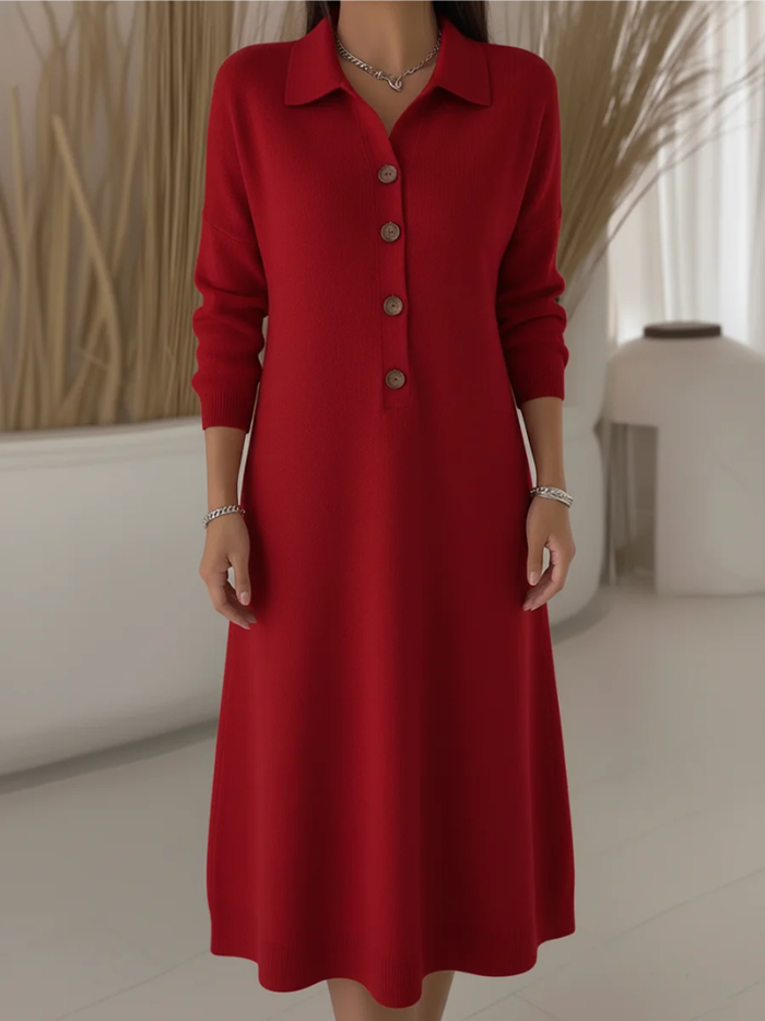 Cynelle - Robe Longue À Boutons Élégance Quotidienne