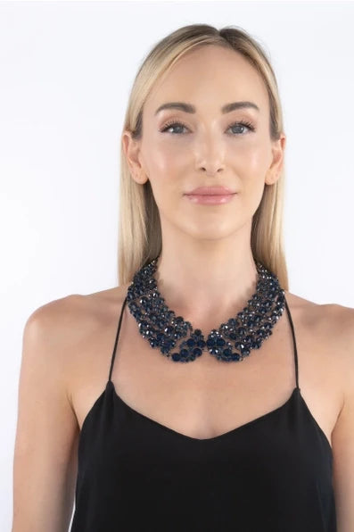 Dark Blue Diana Statement Necklace - Born To Glam