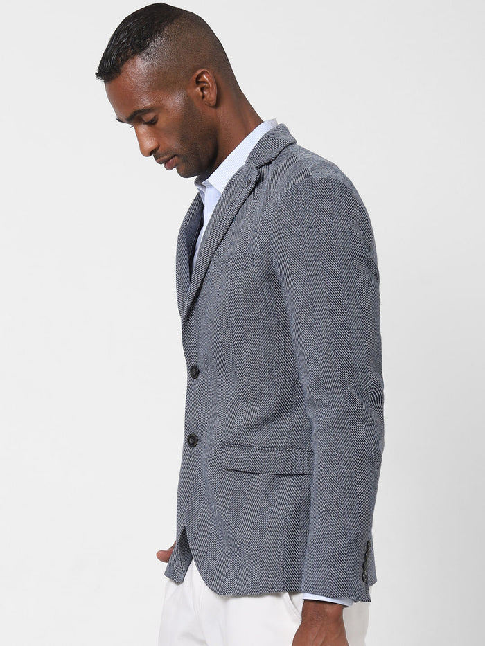 Dark Blue Double Button Blazer