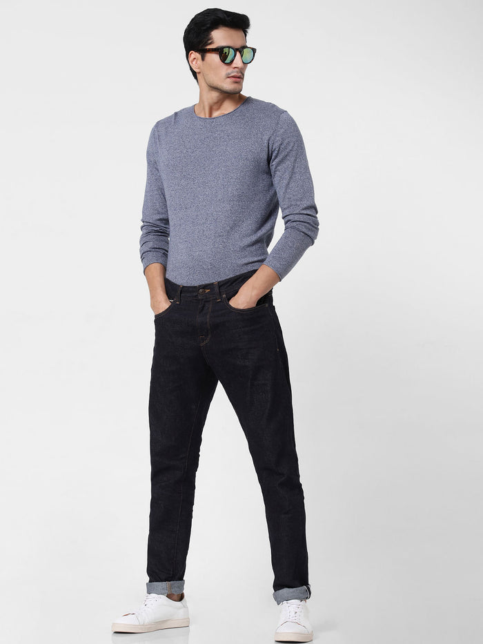 Dark Blue Toby Tapered Fit Jeans