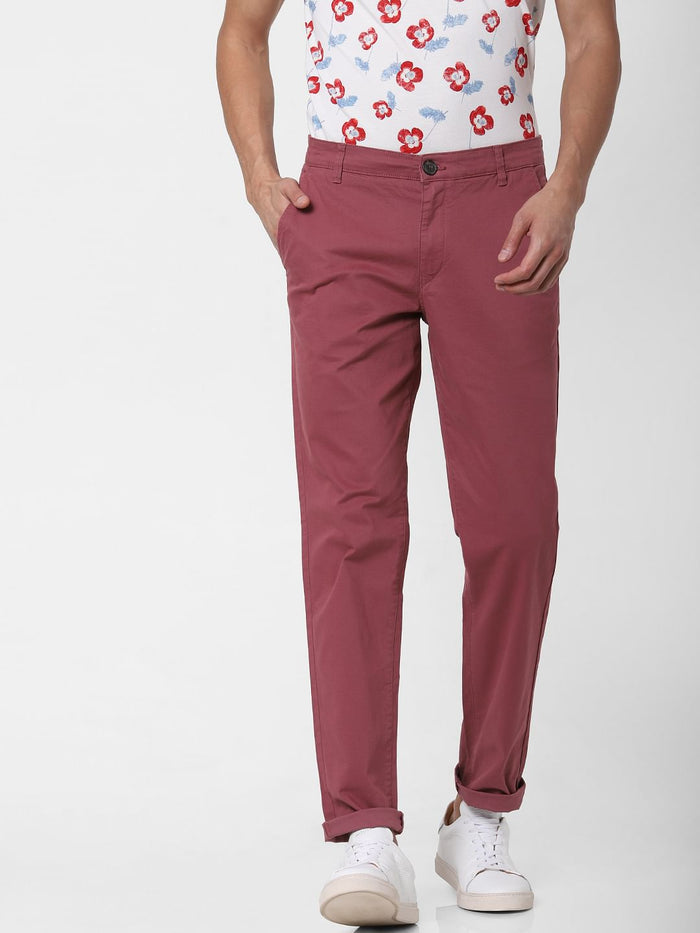 Dark Pink Slim Fit Chinos