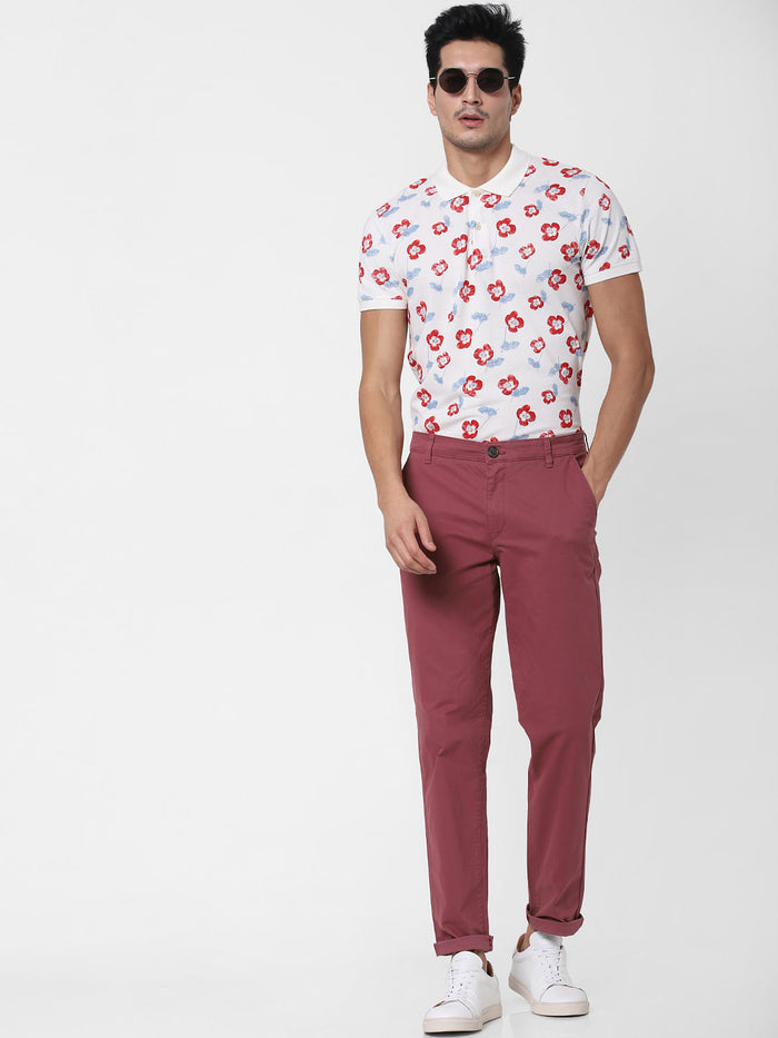Dark Pink Slim Fit Chinos