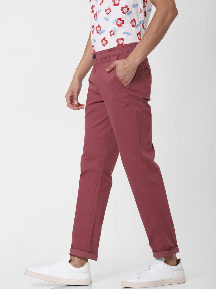 Dark Pink Slim Fit Chinos