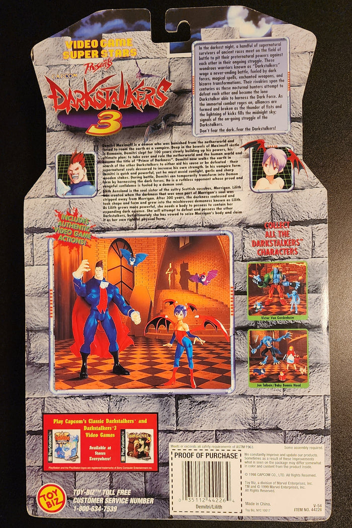 Demitri & Lilith Darkstalkers 3 Toy Biz 2-Pack Action Figures (Sealed)